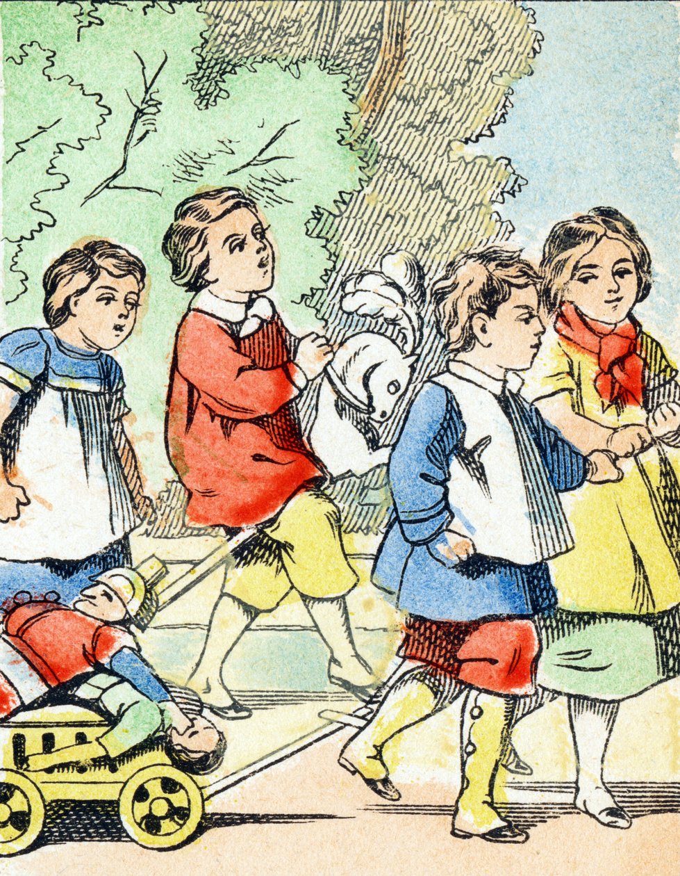 Spel: The Little Car - Child Entertainment Alphabet c.1890 (litografi) av Unbekannt