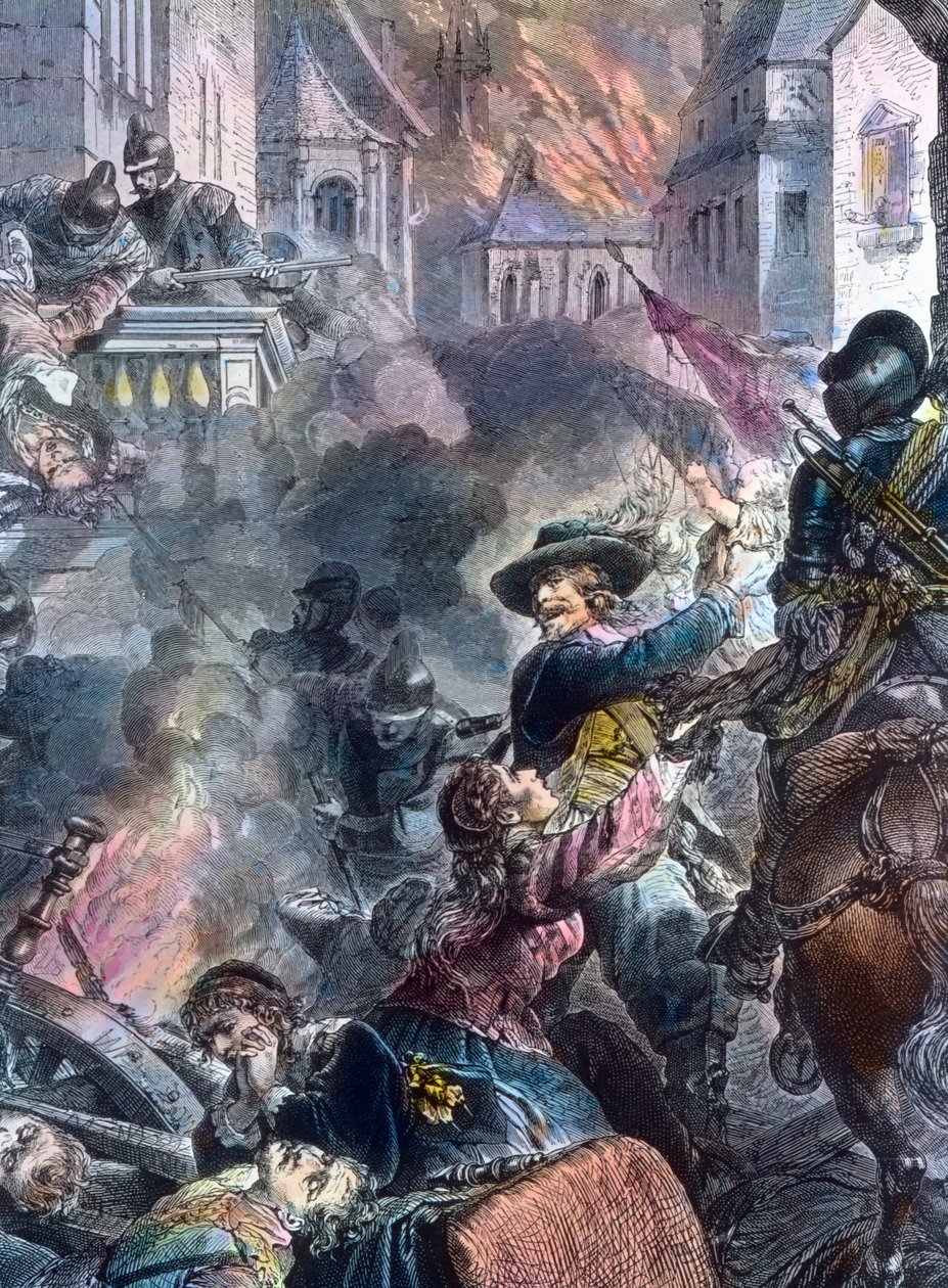 Johann Tserclaes slåss i staden Magdeburg av Unbekannter Künstler