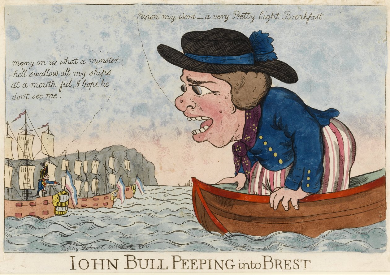 John Bull tar en titt på Brest (Frankrike) av Unbekannter Künstler