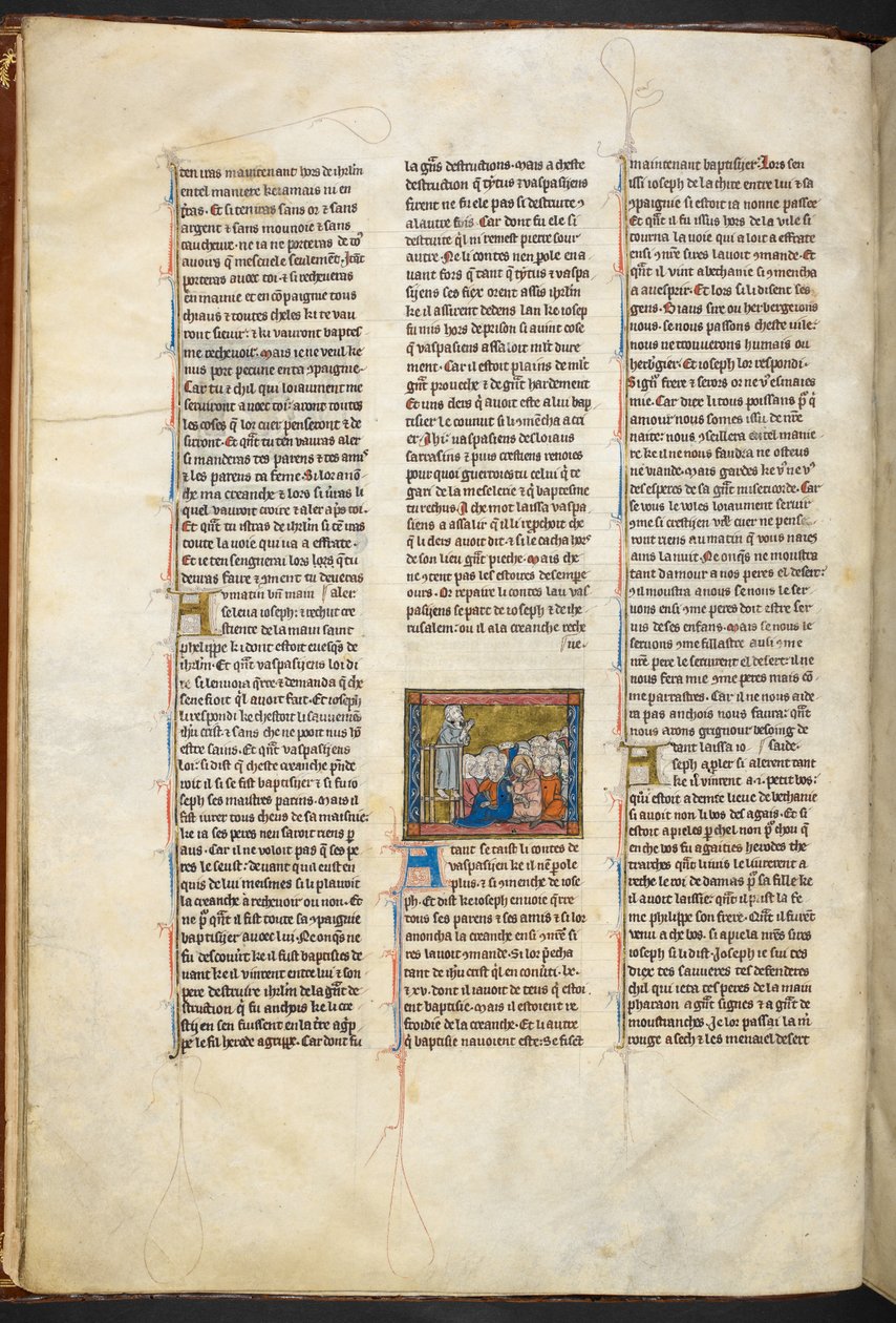 Josef av Arimatea predikar för sina anhängare från berättelsen om den heliga graal, c 1315-1 av Unbekannter Künstler