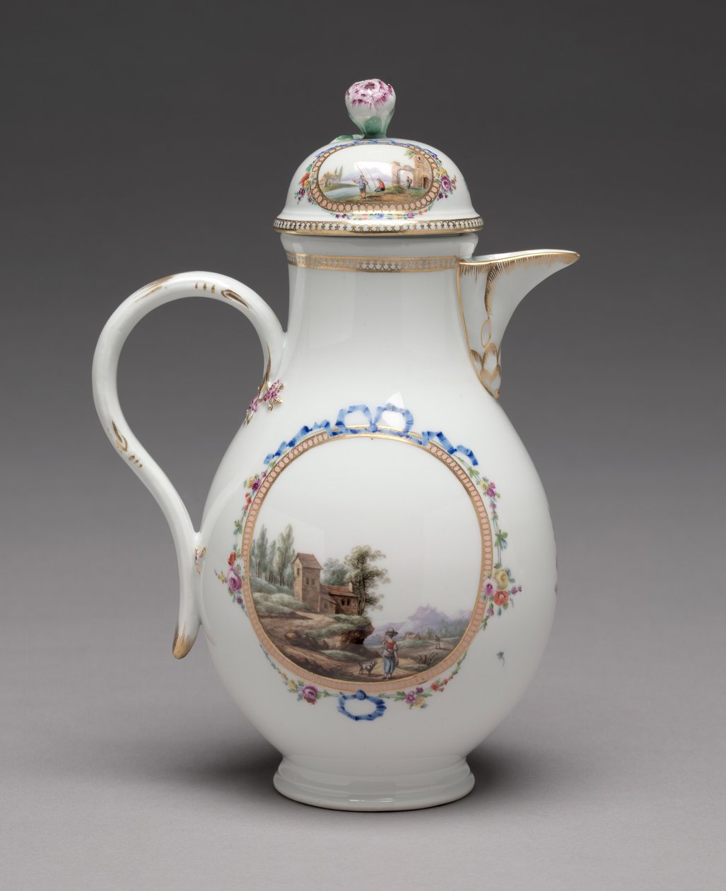 Kanna med lock, tillverkad av Meissen Porslinsfabrik, 1774-1814 av Unbekannt