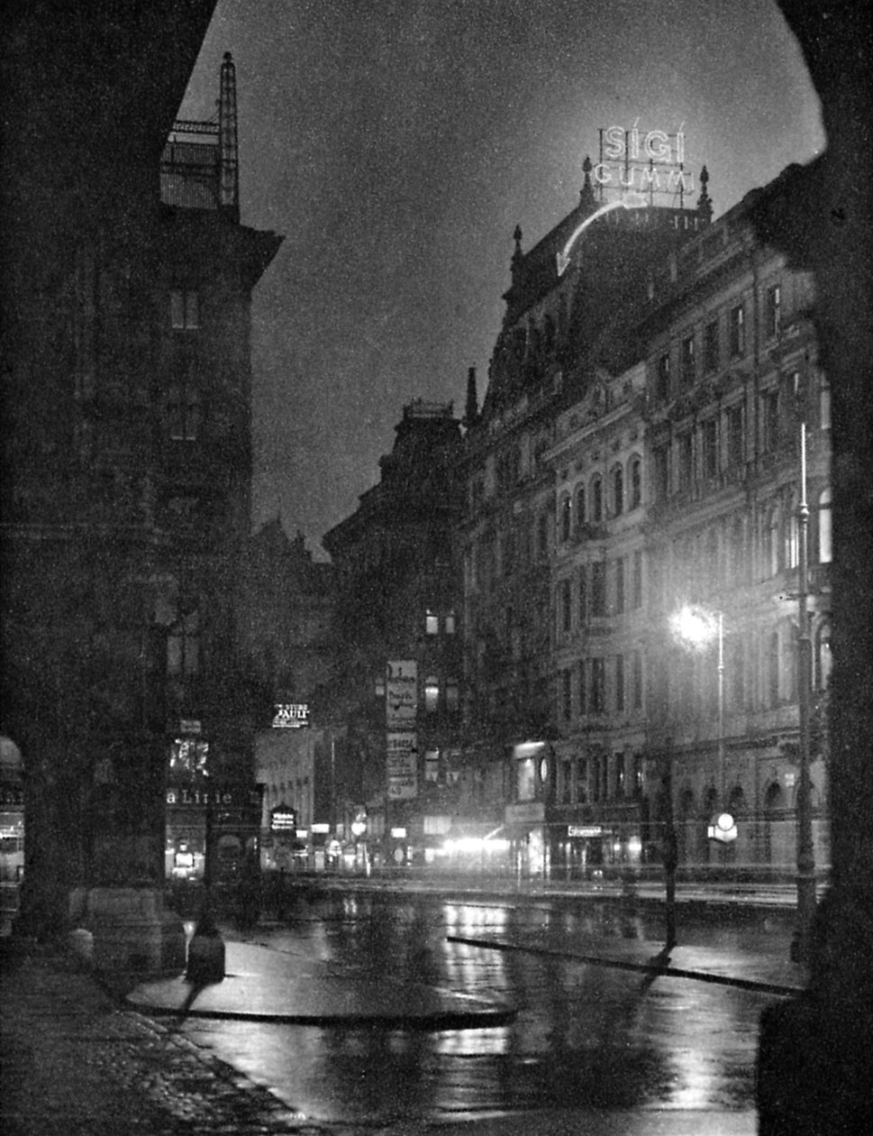 Kärntnerstraße på natten, Wien av Unbekannter Künstler