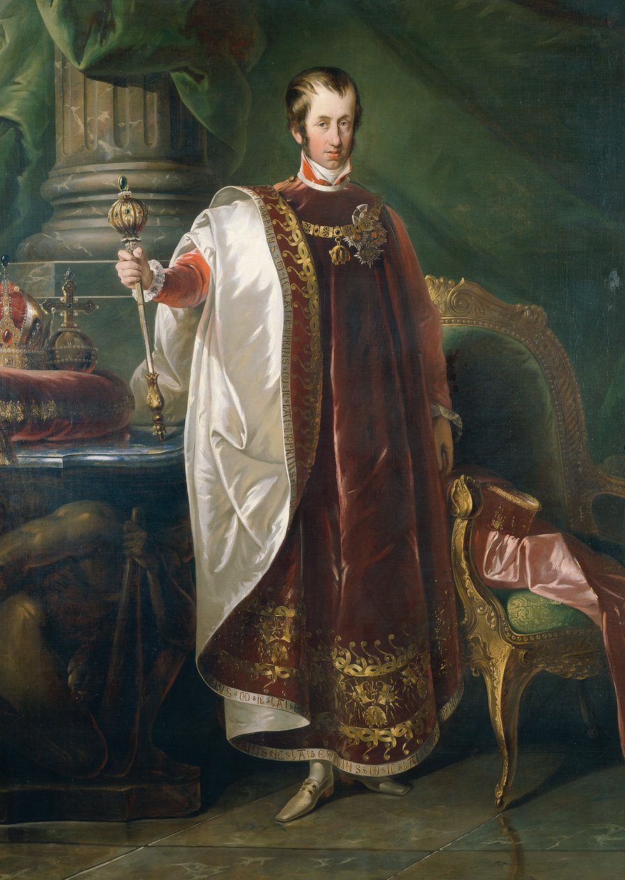 Kejsar Ferdinand I i regalierna av Guldfleeceorden av Unbekannter Künstler