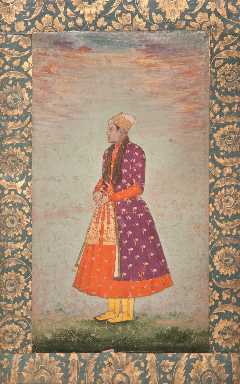 Khawas Khan, eunucken av Bahadur Shah, sent 1600-tal (ogenomskinliga pigment och guld på papper) av Unbekannter Künstler