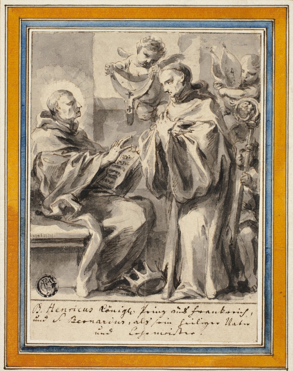 Kung Henrik av Frankrike och Sankt Bernard av Clairvaux av Unbekannt
