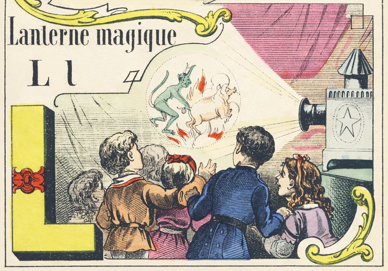 L: magisk lykta - Spelalfabetet, ca 1890 (illustration) av Unbekannt