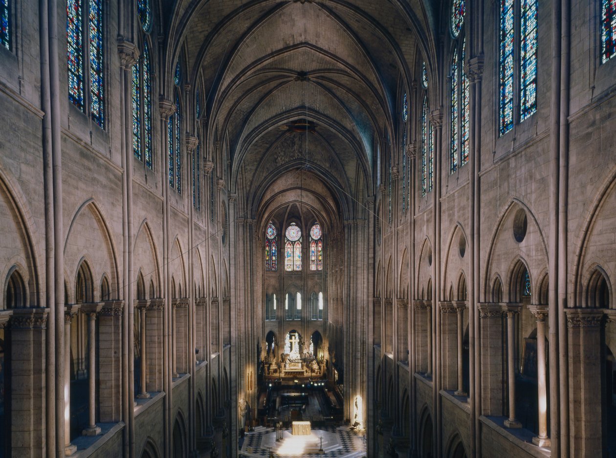 Notre Dame de Paris-katedralen, Paris 4. Byggnad från 1160, rehabilitering av Viollet Le Duc av Unbekannter Künstler