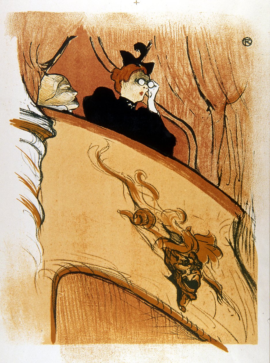 Lådan med den gyllene mascaronen (föreställning, teater) - litografi av Henry Toulouse Lautrec - Musée Petiet Limoux av Alec Hunter