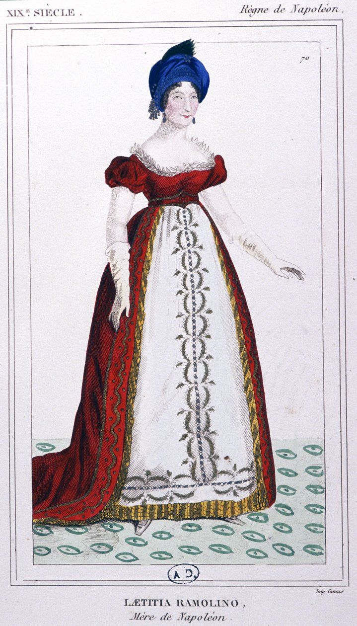 Laetitia Bonaparte, ca 1810 (gravyr) av Unbekannter Künstler