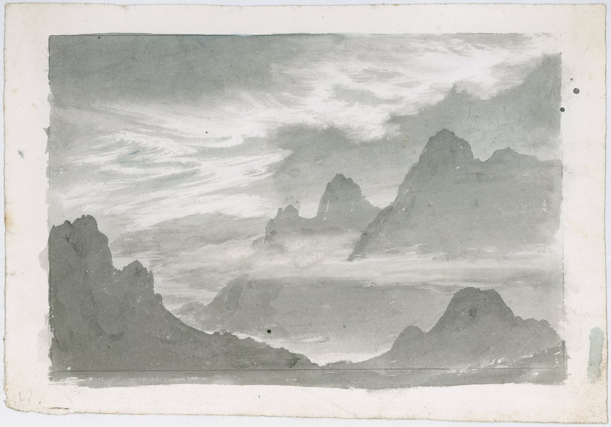 Skikt av stratus, kransar bergssluttningar, ca 1803-1811 av Unbekannter Künstler