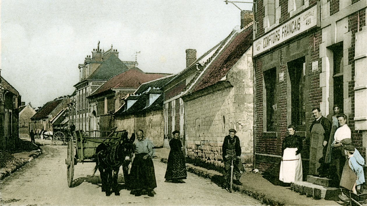 Les Comptoirs Français, en livsmedelsfilial, i Remy, ca. 1900 och 1914 av Benjamin Baud