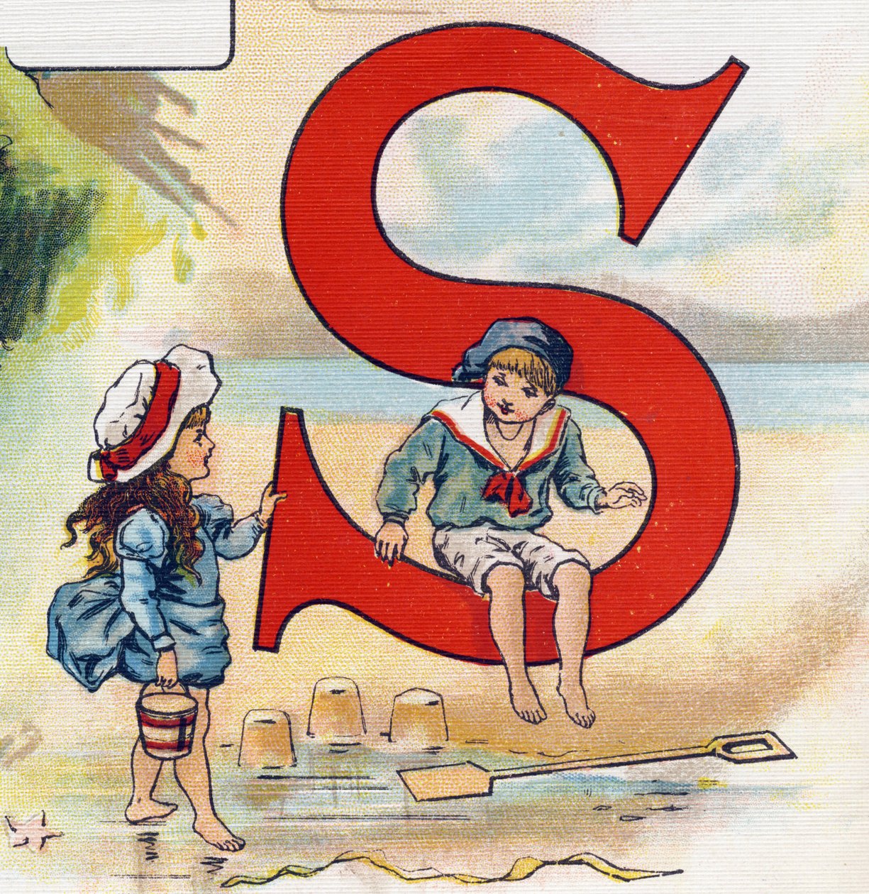 Bokstaven S: sand. Gravyr i "ABC L