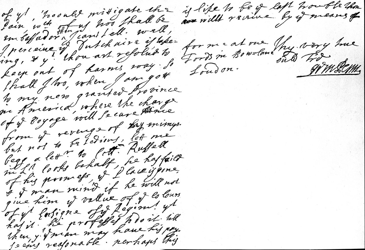 Brev från William Penn till Henry Sidney om föränderligheten och korruptionen i världen och monarker och nämner hans "nya beviljade provins i Amerika", 29 mars av Unbekannt
