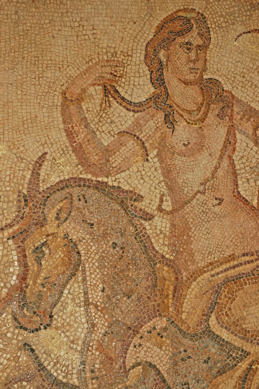 Libyen, romersk mosaik av Nymph & Satyr från Villa of Jason Magnus av Unbekannt
