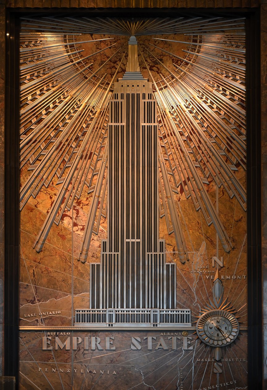 Registreringsskylt för Empire State Building, New York City, USA (foto) av Unbekannt