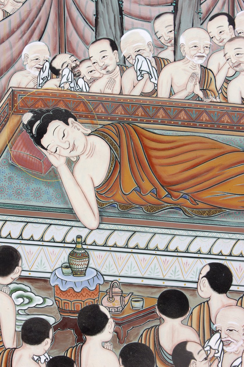 Buddhas liv Efter 45 år av undervisning i Dharma, gick Buddha till Parinirvana, Seoul, Coree du Sud av Unbekannt