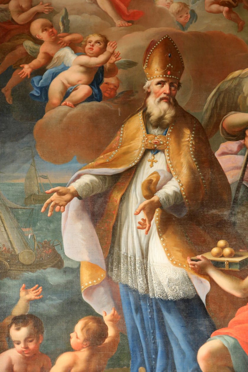 Sankt Nicolas, biskop av Myra, liv. St. Nicolas de Veroce kyrka, Saint-Nicolas de Veroce, Frankrike av Unbekannt
