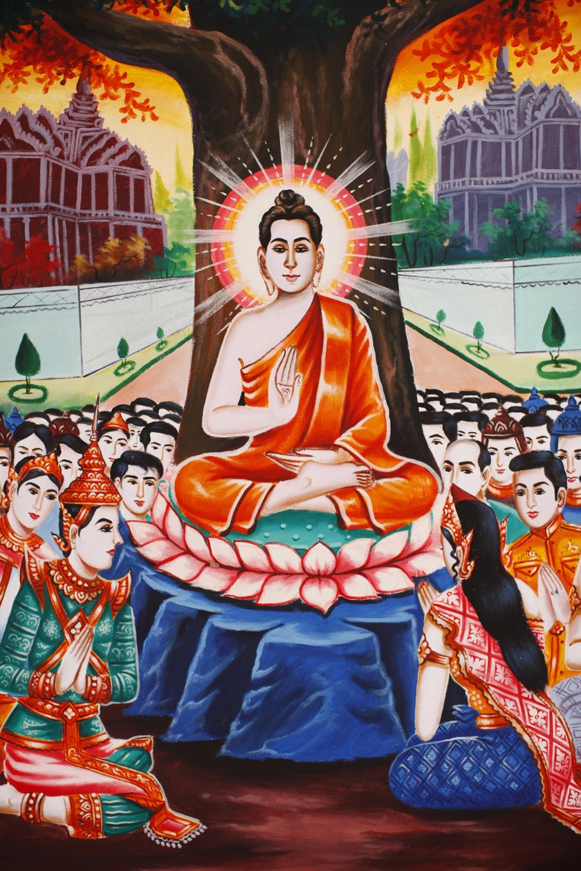 Buddhas liv Undervisar folket varje kväll, Siem Reap, Kambodja av Unbekannt