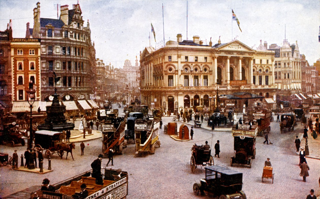 London - Piccadilly Circus, tidigt 1900-tal (vykort) av Unbekannter Künstler
