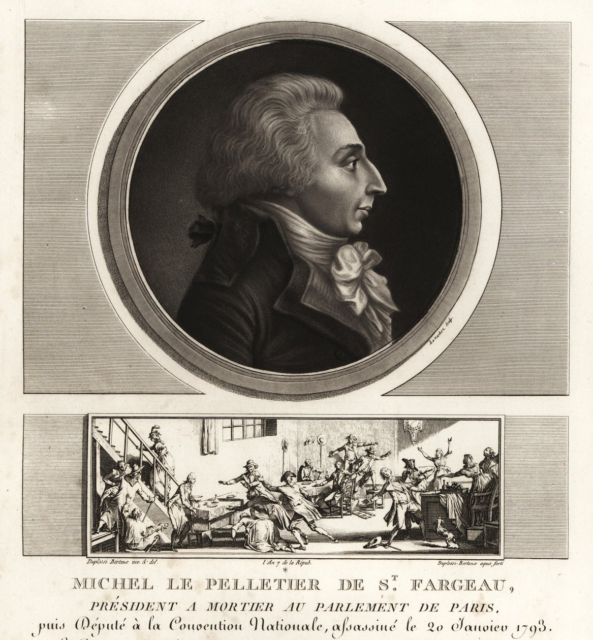 Louis-Michel le Peletier, markis av Saint-Fargeau (1760-1793), fransk politiker och martyr under franska revolutionen av Unbekannt