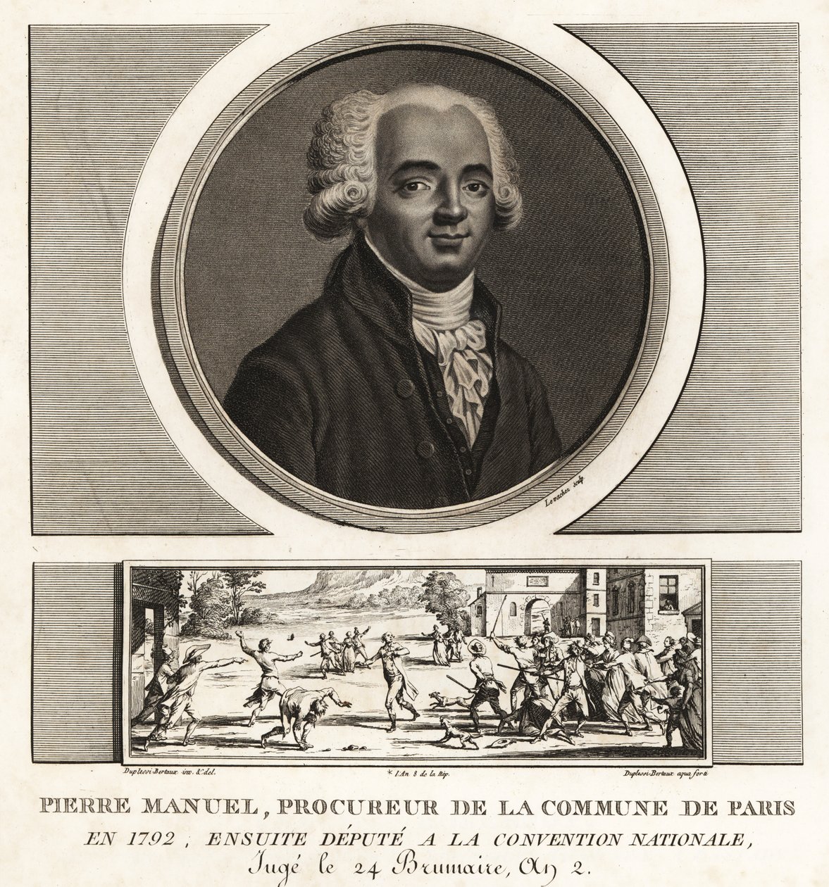 Louis Pierre Manuel, författare, Prucurer till Paris kommun, giljotinerad 1793 av Unbekannt