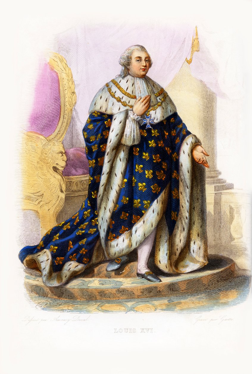 Ludvig XVI, kung av Frankrike (gravyr) av Bartolome Esteban and studio Murillo