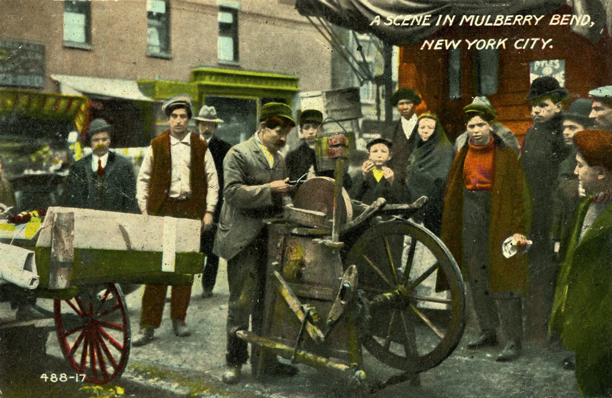 Lower East Side, New York City, En scen i Mulberry Bend av Unbekannter Künstler