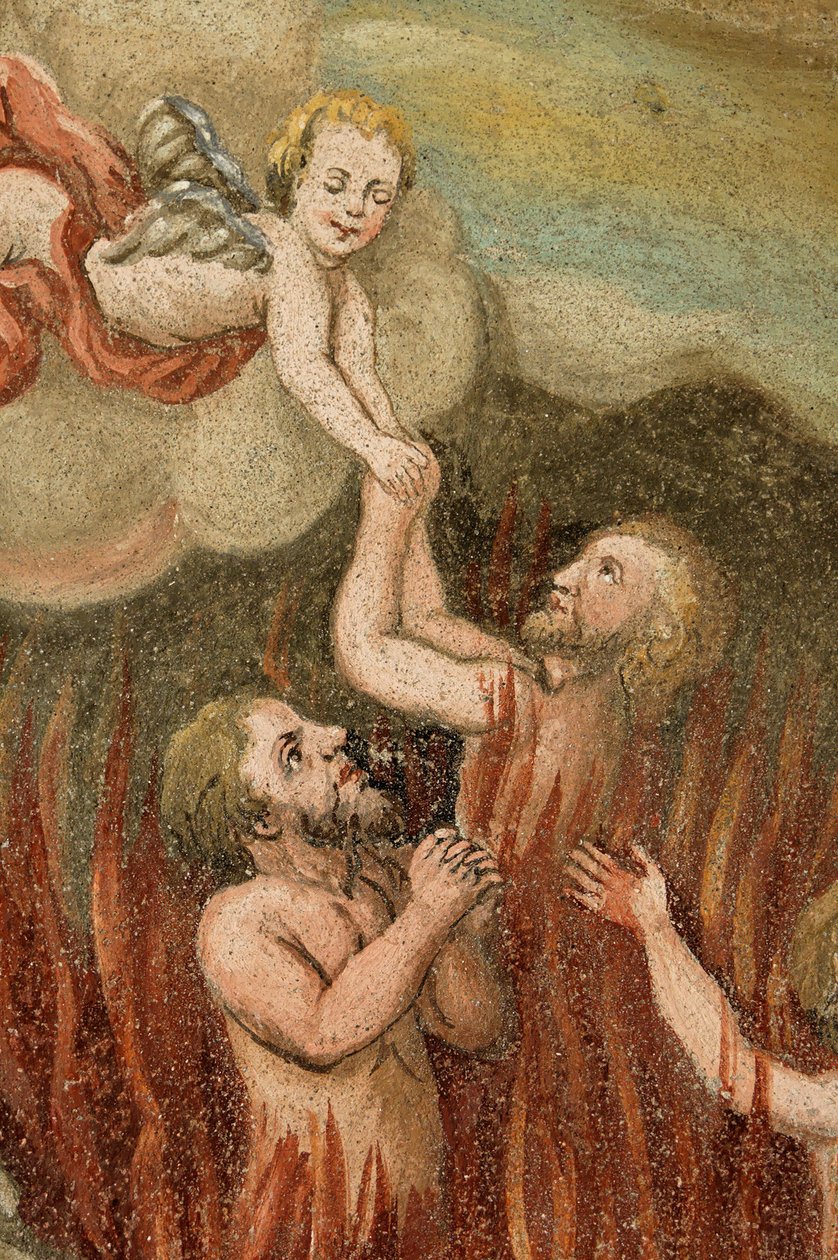 Luesen Luson i Val di Luson Luesener Tal under Plose nära Brixen Sydtyrolen Alto Adige Italien kyrka Saint George frälsning av skärselden av Unbekannt