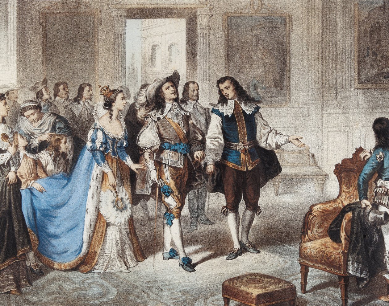 MURILLO, Bartolome Esteban (1617-1682). Målaren Murillo besöker El Escorial" ("Målaren Murillo besöker El Escorial"). Litografi av L. Turgis av Unbekannter Künstler