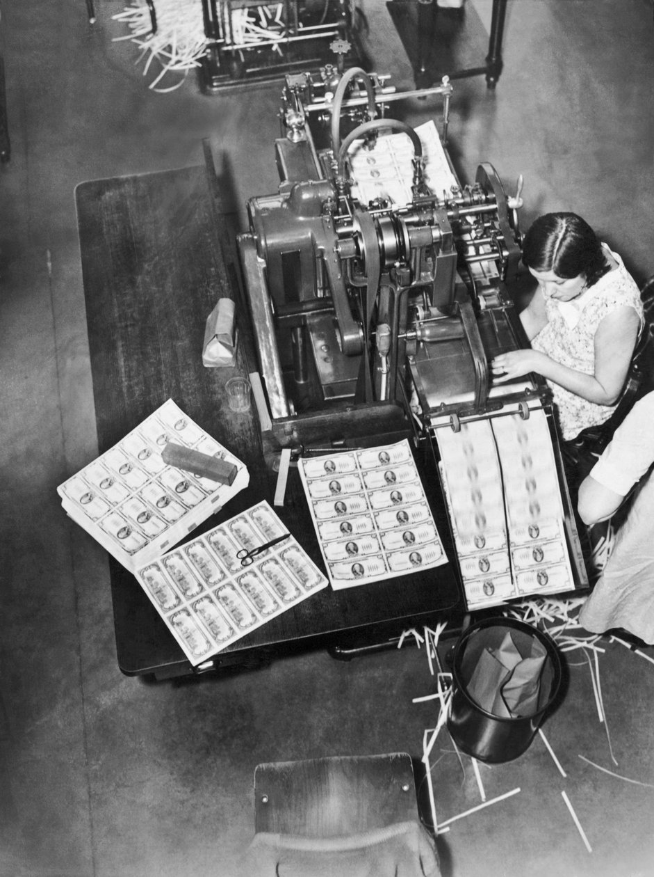 Making Bills, Washington, D.C., ca 1929 (s/v-foto) av Unbekannt