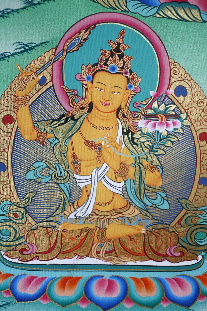 Manjushri, kunskapens gudomlighet. Kopan kloster, Kathmandu, Nepal av Unbekannt