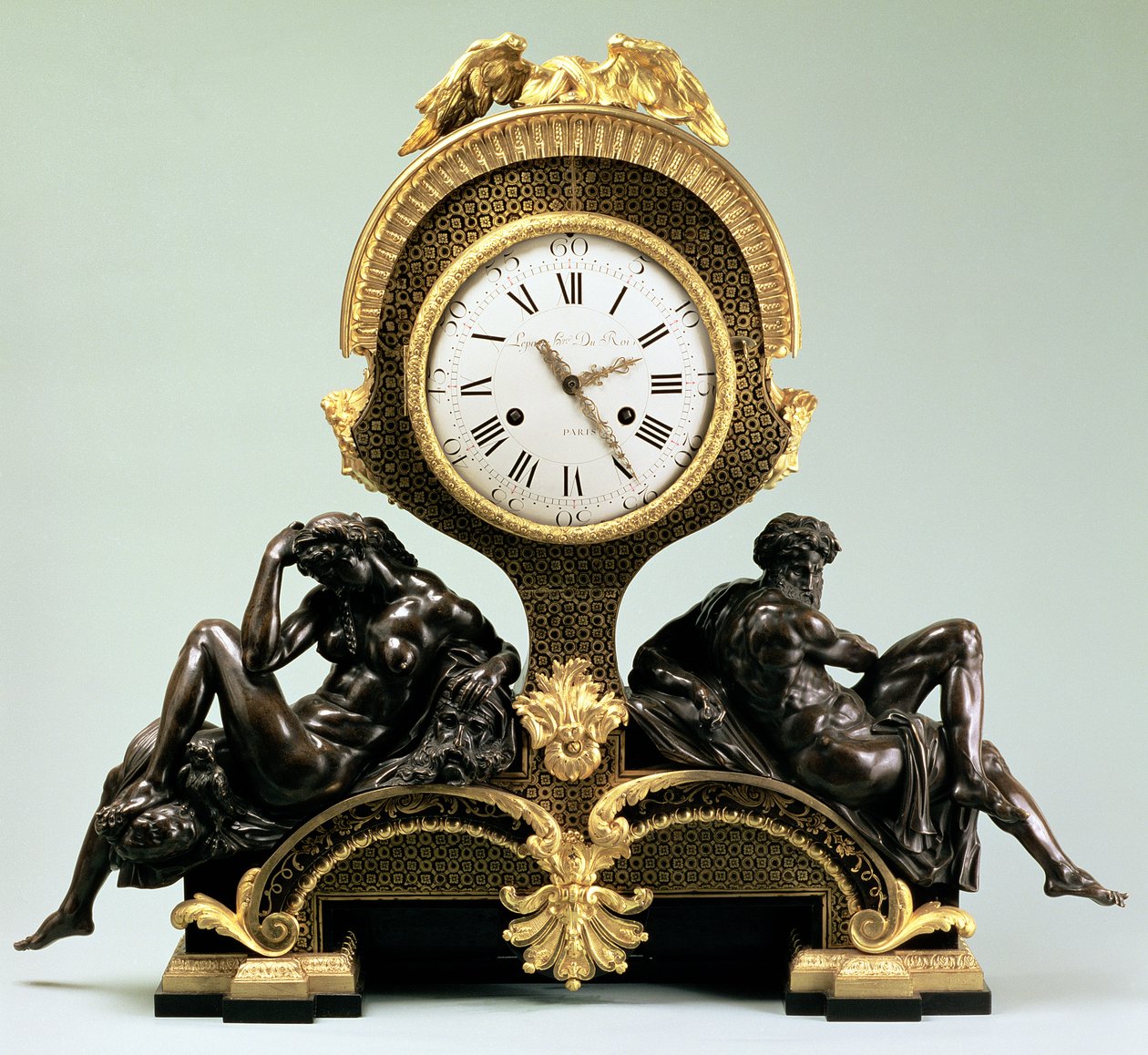 Klockan med figurer av dag och natt, av Jean Andre Lepaute (1720-88), Paris (förgylld och patinerad brons) av Unbekannt