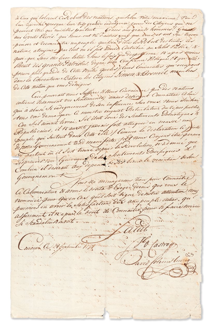 Manuskriptbrev signerat 