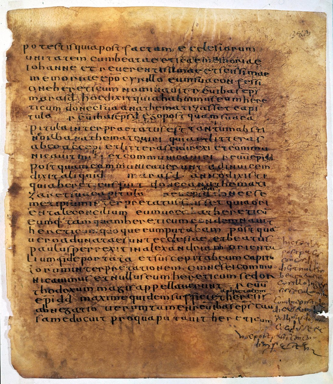 Manuskriptrulle: en palimpseste. av Unbekannter Künstler