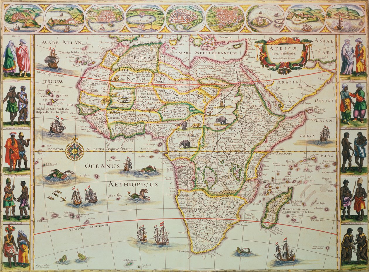 Karta över Afrika av Unbekannter Künstler
