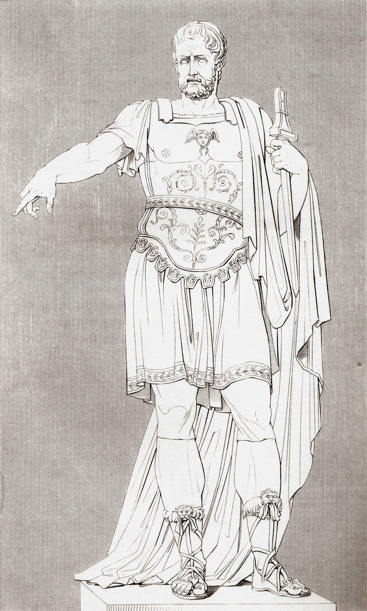 Marcus Furius Camillus (ca 446 – 365 f.Kr.), romersk soldat och statsman, från The Historic Gallery of Portraits and Paintings, publicerad 1808. av Unbekannt