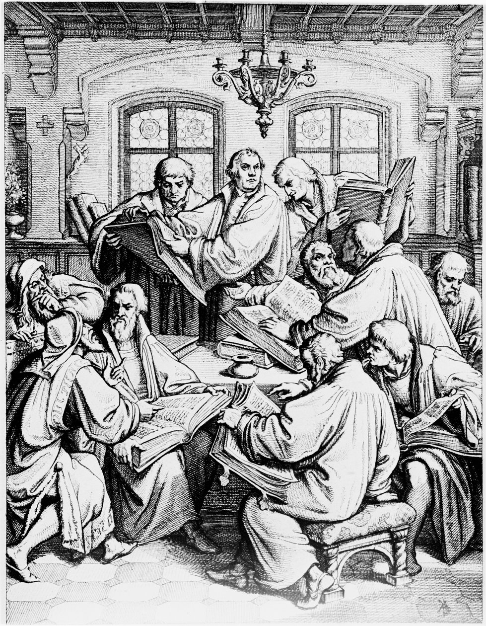 Martin Luther översätter Bibeln från latin till tyska av Unbekannter Künstler