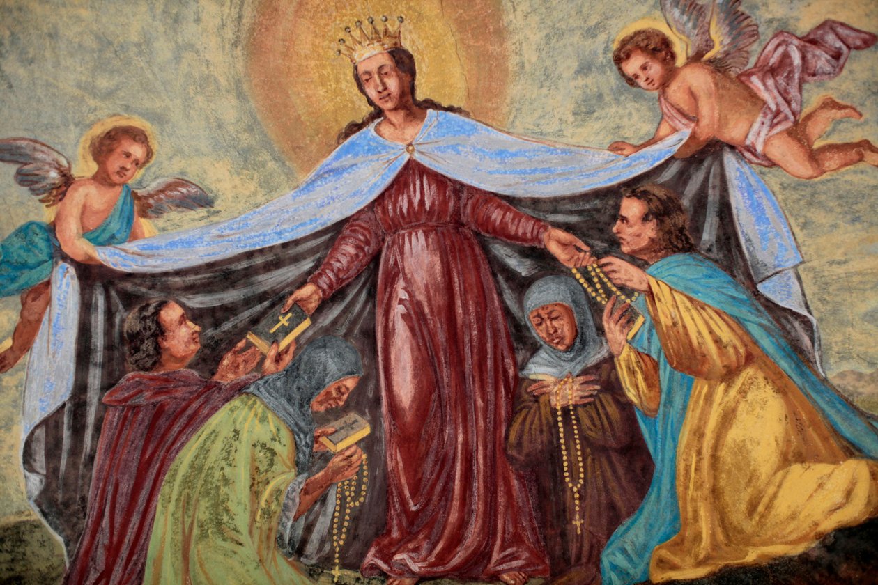 Mary fresk i Loreto kyrka; Prag, Tjeckien av Unbekannt