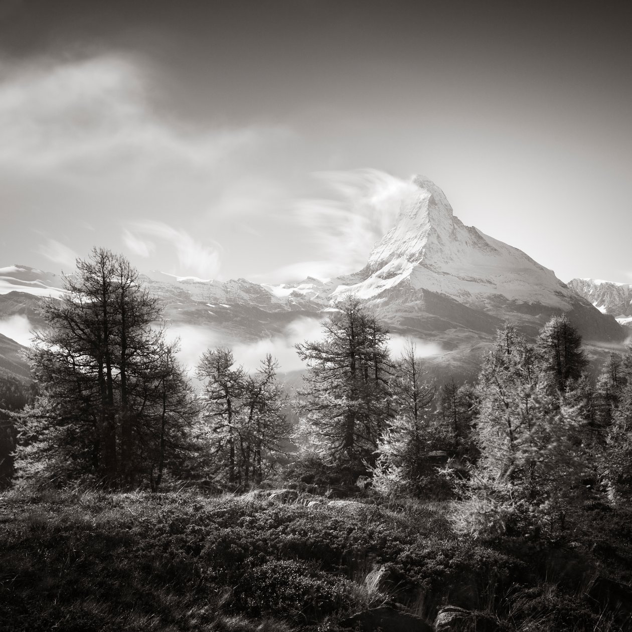 Matterhorn Study 3, Schweiz, 2014 (s/v foto) av Leopold Blonder