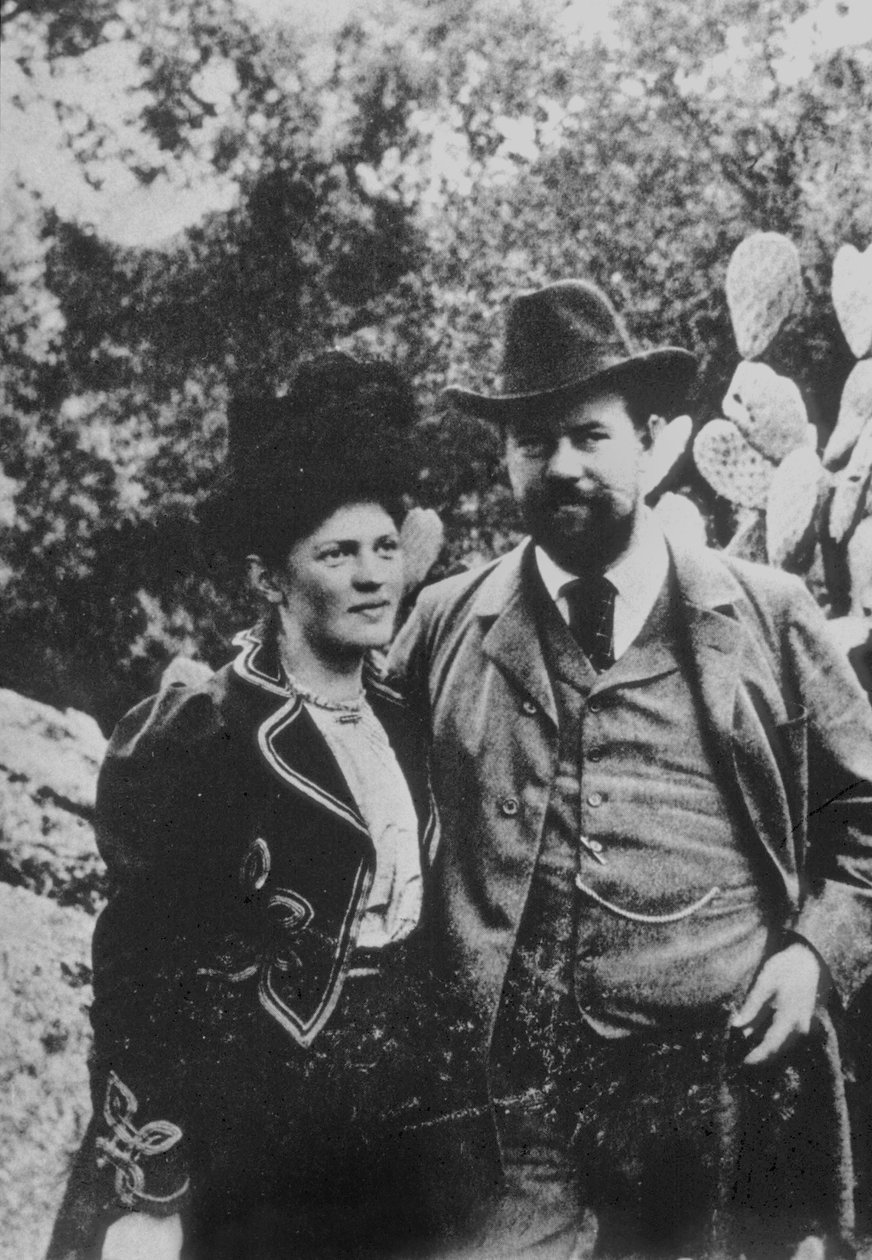 Max Weber och hans fru, ca 1900 (s/v-foto) av Unbekannter Künstler