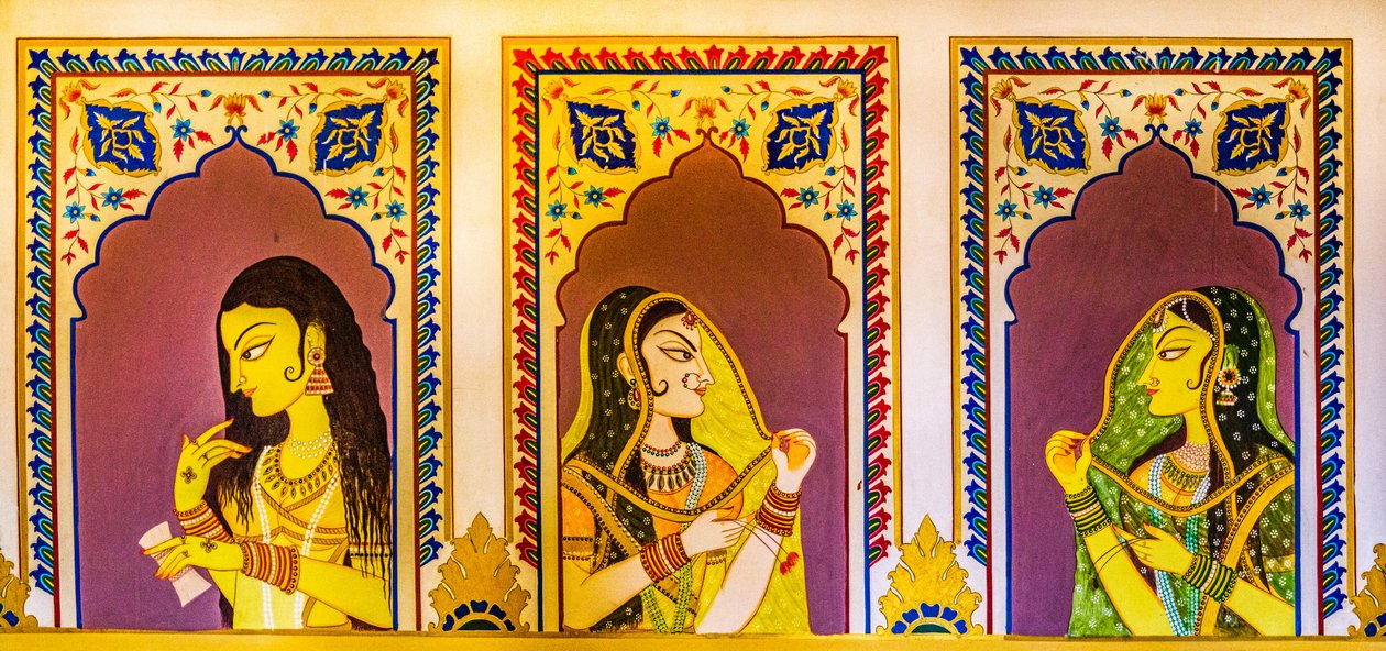 Miniatyrmålning, konst och hantverk i Rajasthan, Rajasthan, Indien, Asien (foto) av Unbekannter Künstler