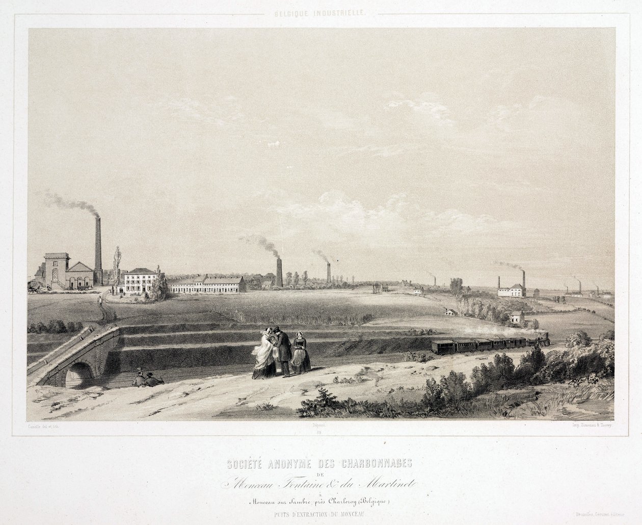 Gruvdrift, kol Monceau Fontaine & du Martinet Coalmining Ltd, Belgien av Unbekannt