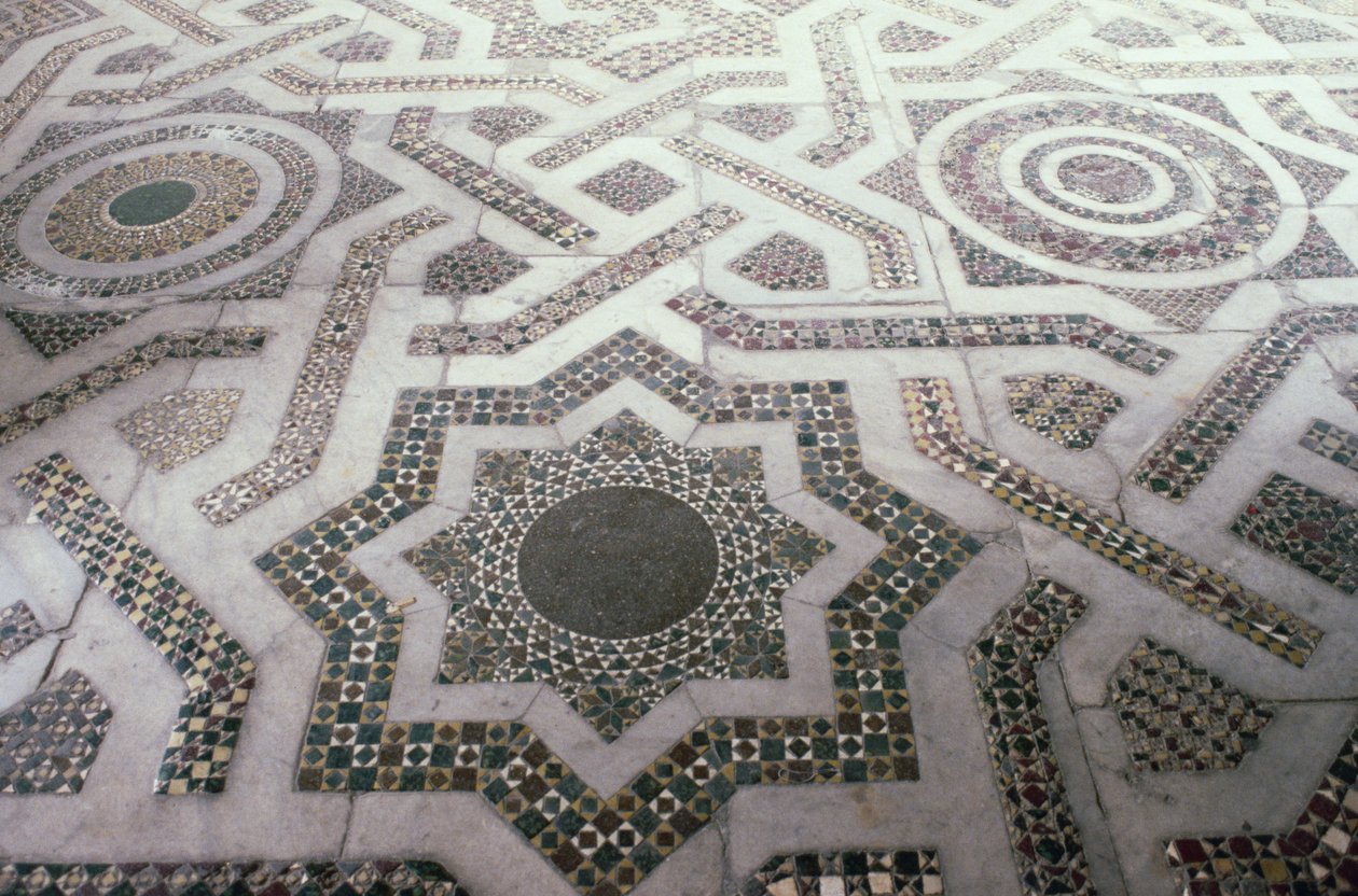 Mosaikgolv i Monreale Cathedral, Sicilien (foto) av Unbekannt
