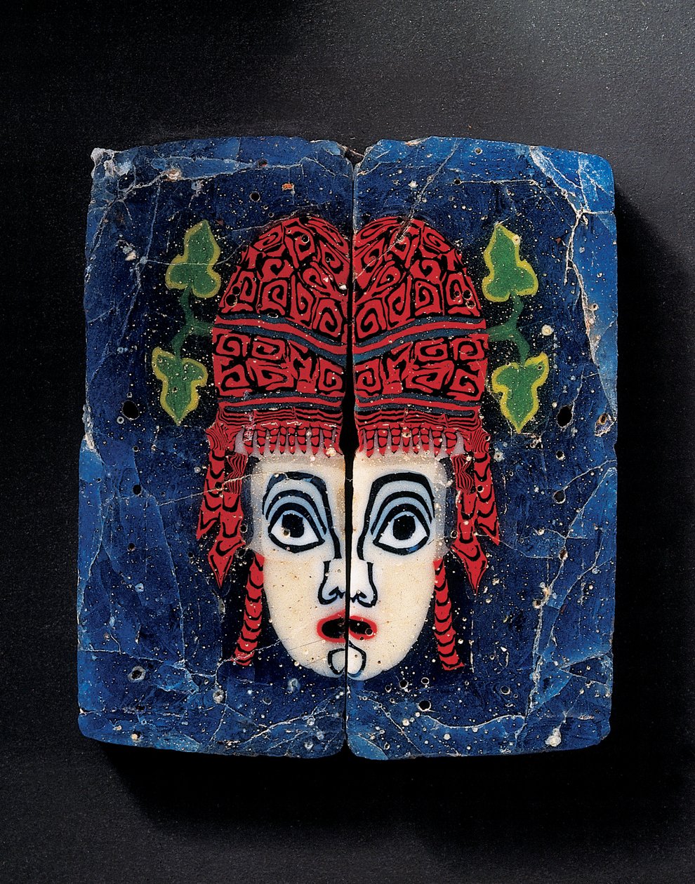 Mosaikinlägg av en ny komedi Maenad-mask, romano-egyptisk, c.1:a århundradet f.Kr. av Unbekannt