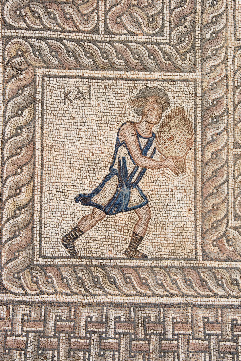Mosaiker i romersk agora (5:e århundradet e.Kr.), Delphi (??????), Peloponnesos, Grekland (foto) av Unknown
