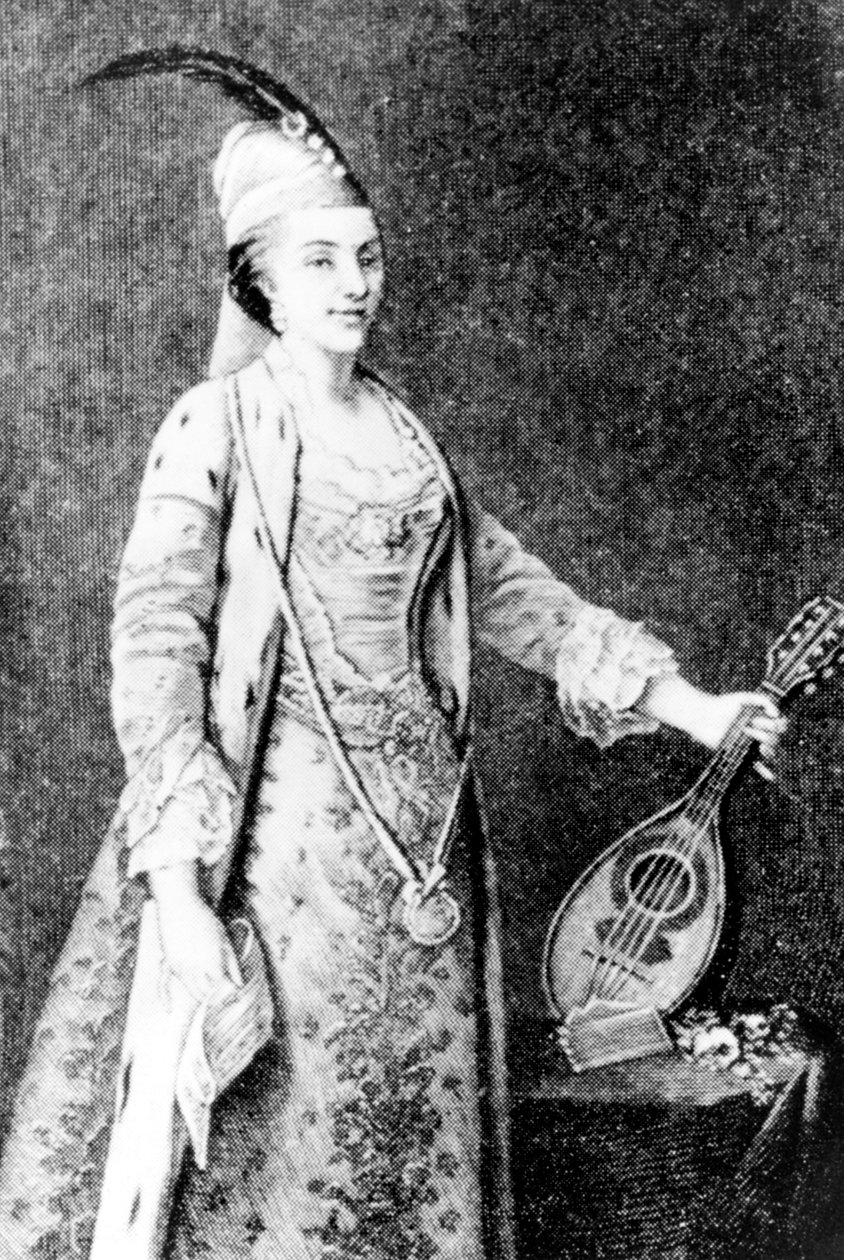 Mor till den franske poeten Andre Chenier som öppnade en litterär salong 1767 Neg C5640PL av Unbekannter Künstler
