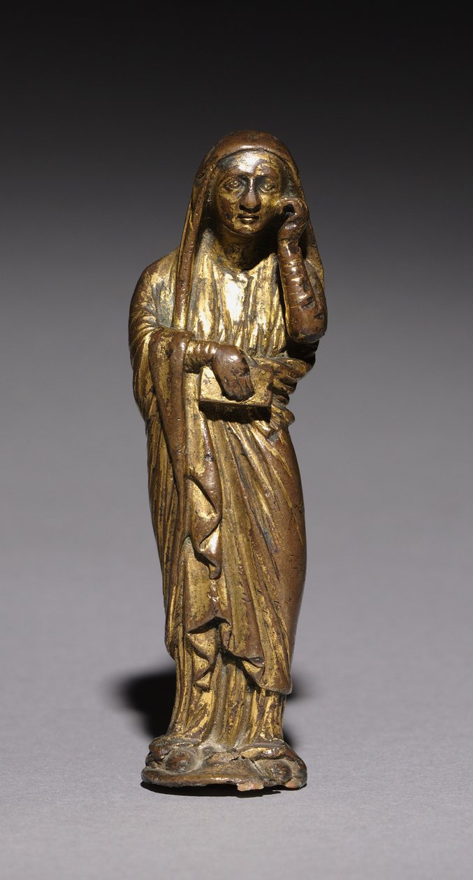 Sörjande Maria, troligen från ett altarkors, 1200-1300 av Unbekannt