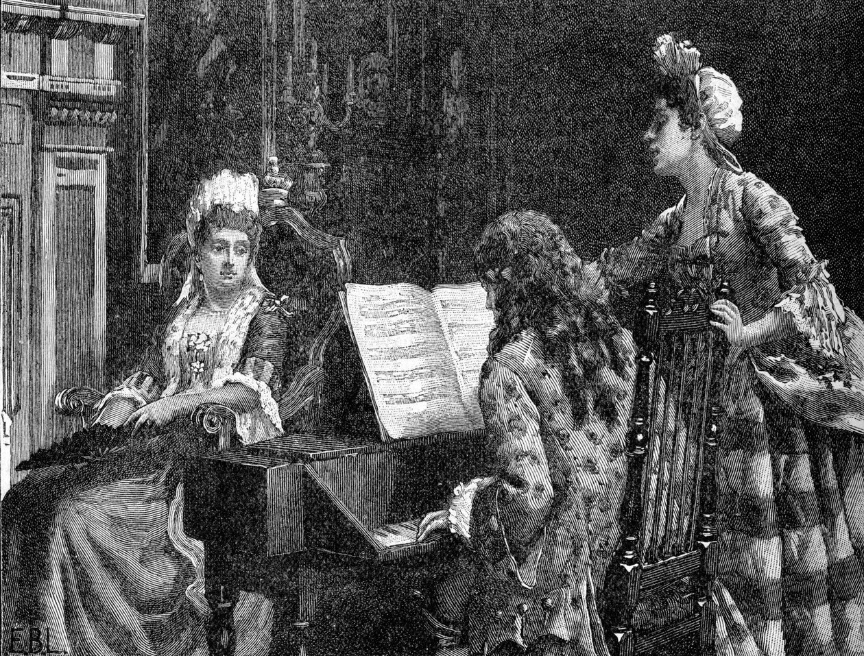 Mrs Arabella Hunt sjunger till Queen Mary av Unbekannter Künstler