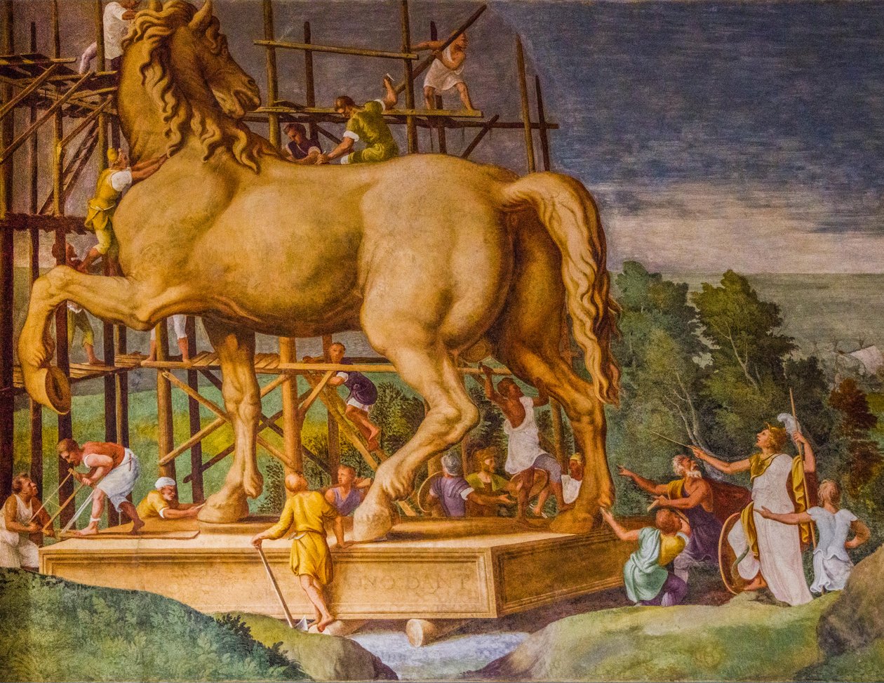 Väggmålning i Palazzo Duccale, kungliga palatset, slottet San Giorgio, Mantua, Lombardiet, Italien, Europa (foto) av Unbekannter Künstler