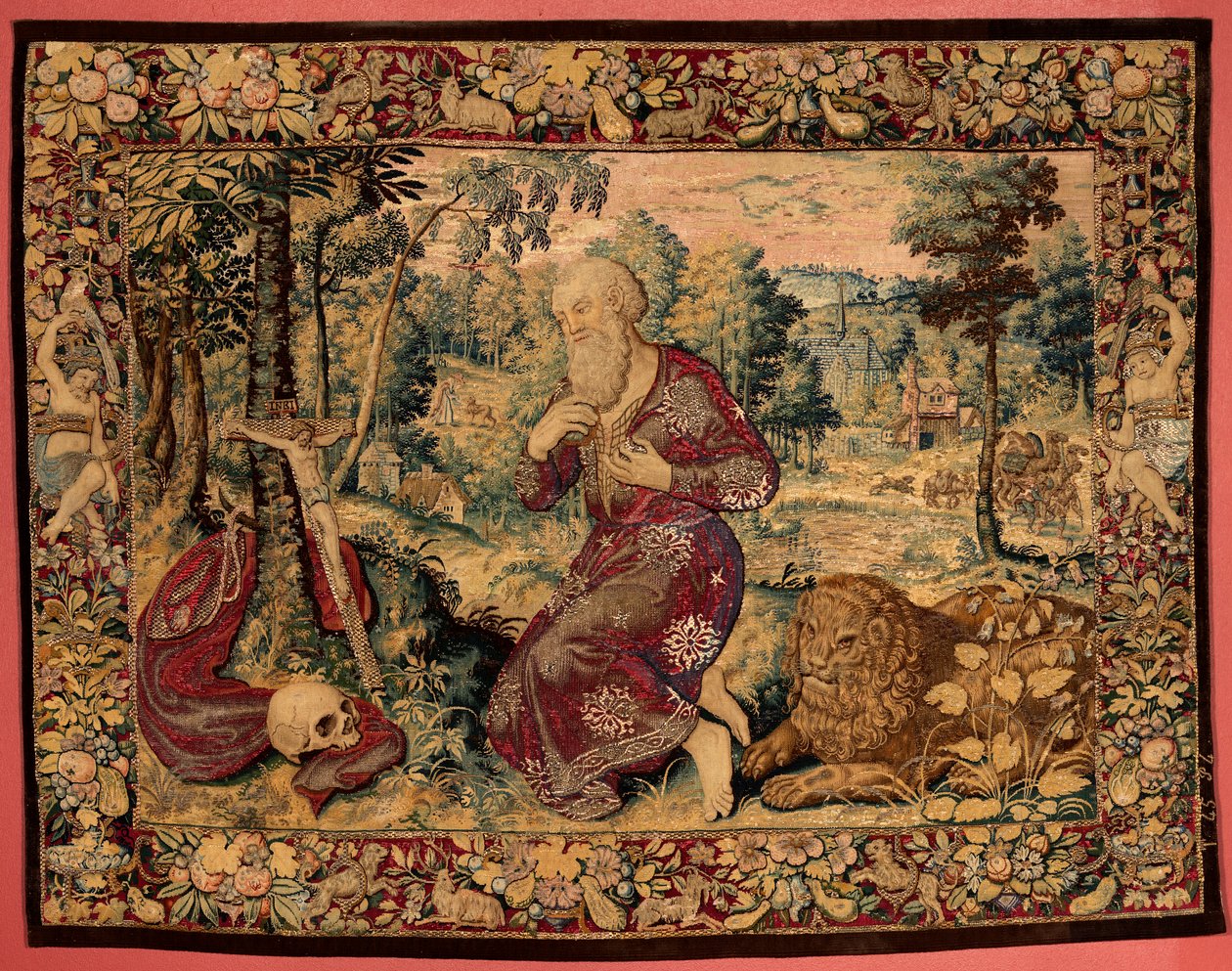 Museets samlingar. flamländsk gobeläng. Saint Hieronymus (botfärdig Saint Hieronymus). av Alec Hunter